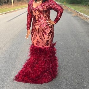 prom dress plus size burgundy